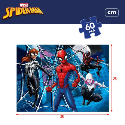 Vaikiška puzlė Spider-Man Dvipusis 60 Dalys 70 x 1,5 x 50 cm (6 vnt.)