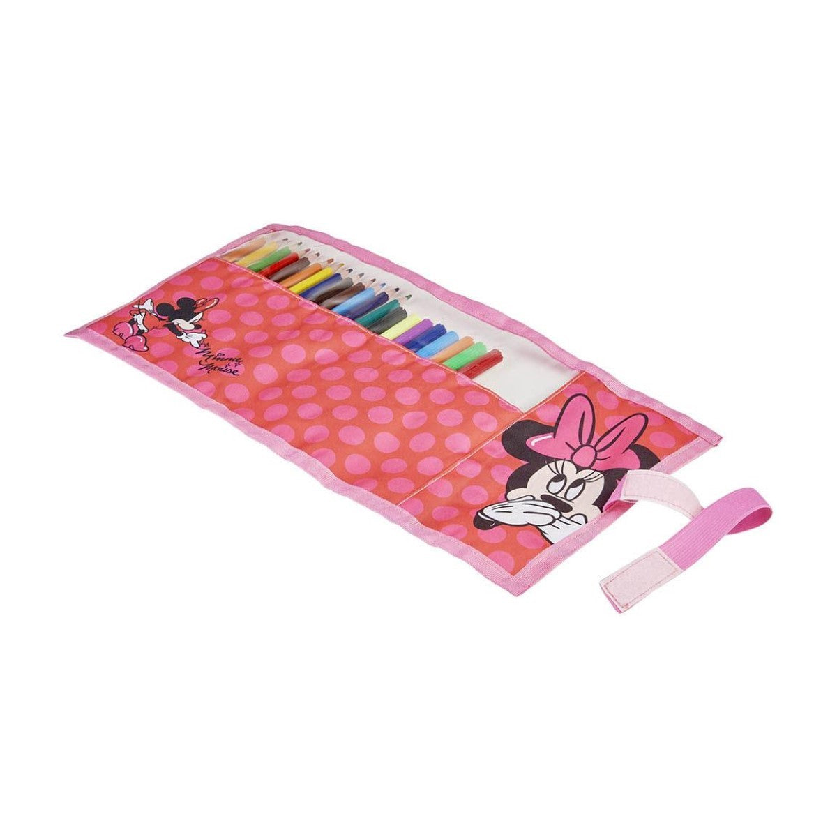 Mokyklinis penalas su priedais Minnie Mouse Rožinė (22 pcs)