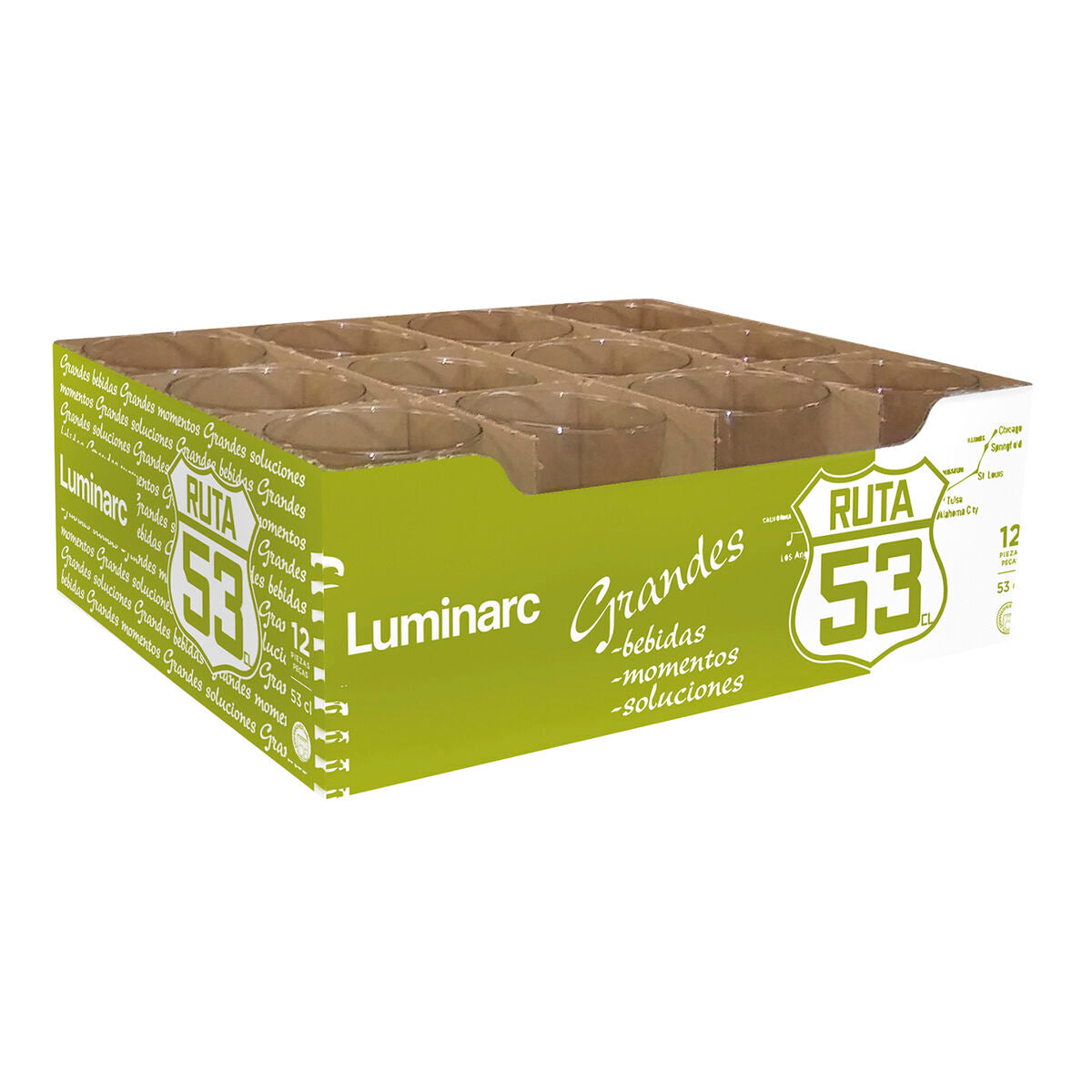 Stiklas Luminarc Ruta 53 Skaidrus stiklas 12 vnt. 530 ml