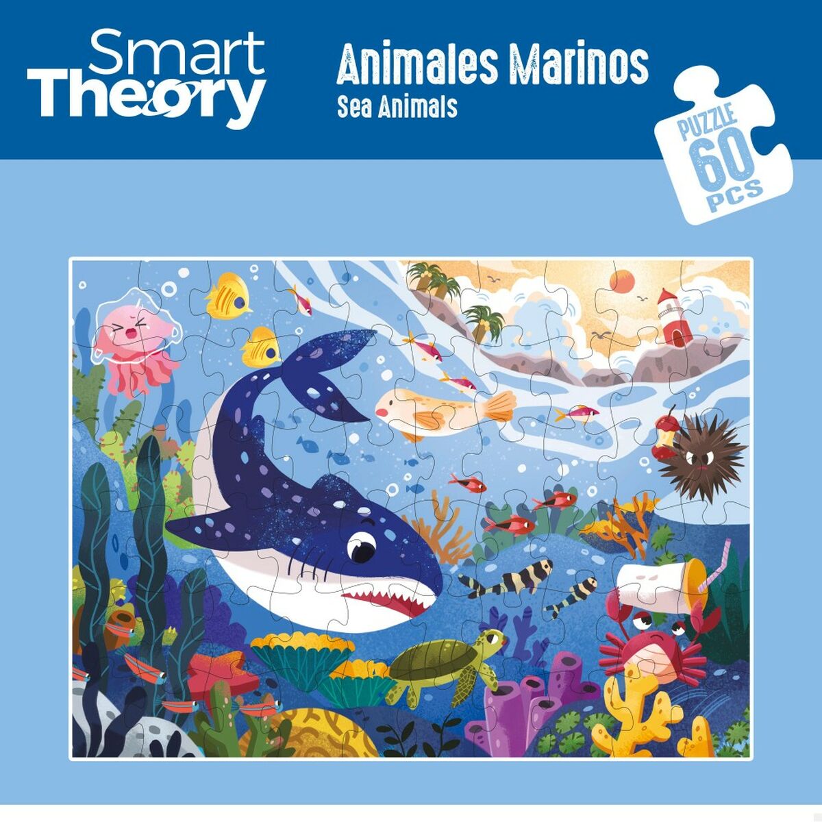 Vaikiška puzlė Colorbaby Sea Animals 60 Dalys 60 x 44 cm (6 vnt.)