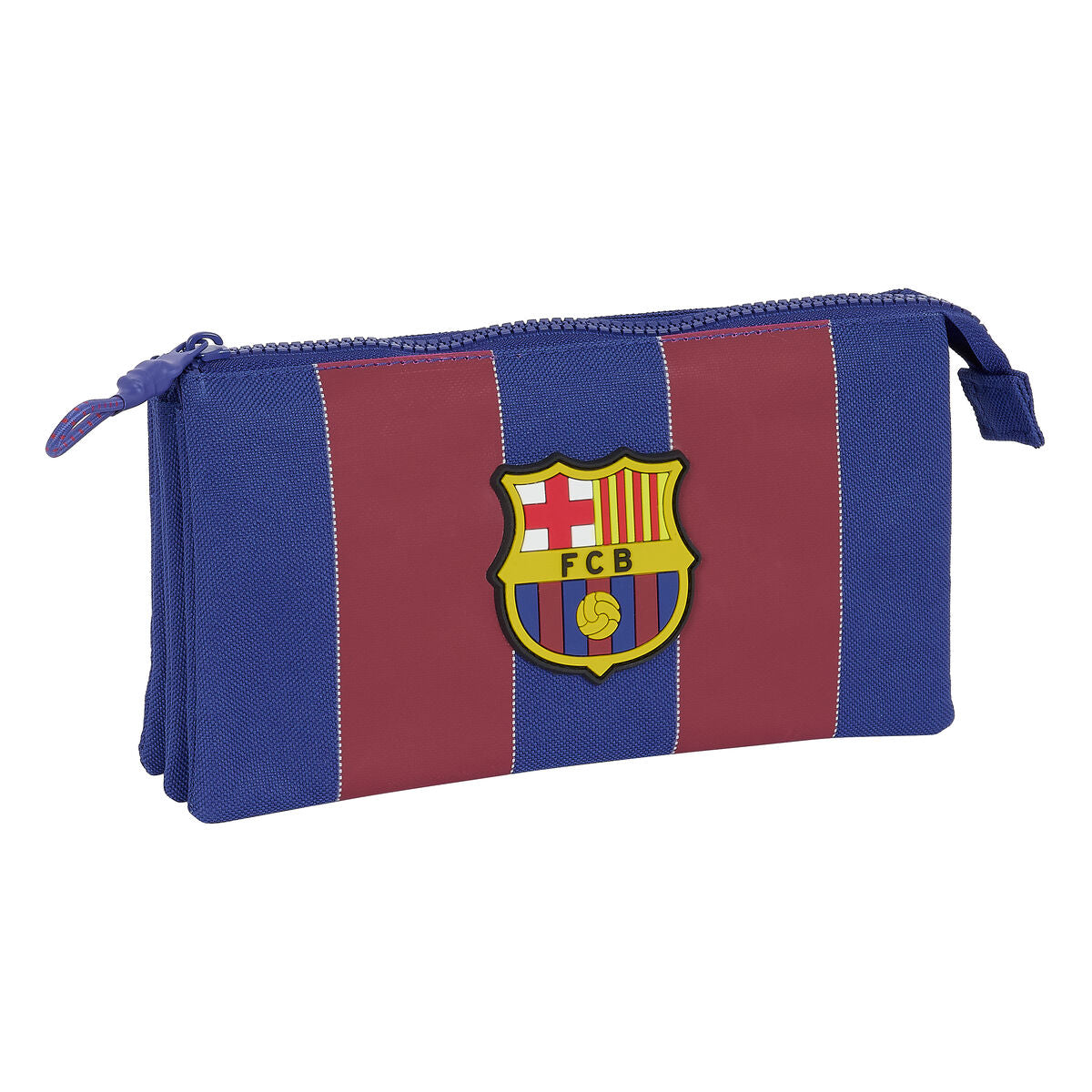 Dvigubas penalas F.C. Barcelona Raudona Tamsiai mėlyna 22 x 12 x 3 cm