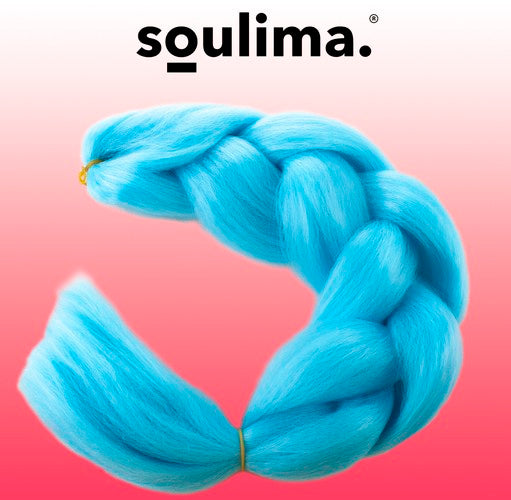 Sintetiniai plaukai pynėmis – mėlyni