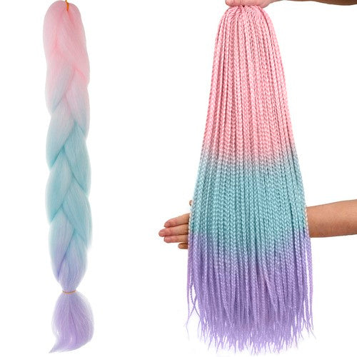 Sintetinės plaukų ombre pynės rožinės/ni/f W10341