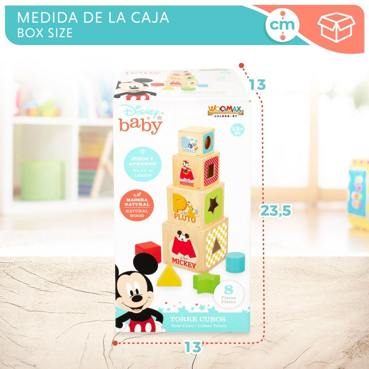 Statymo blokai Disney 8 Dalys 4 vnt. 12,2 x 12,2 x 12,2 cm