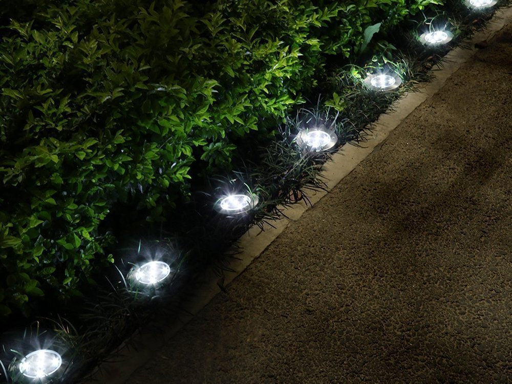 Solar disk garden lights twilight sensor 4vnt