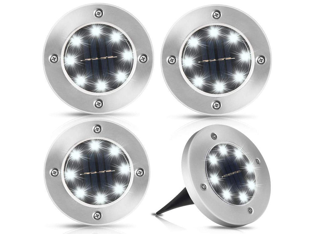 Solar disk garden lights twilight sensor 4vnt