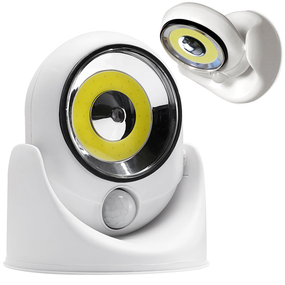 Led cob 360 baterijos lempa su judesio detektoriumi