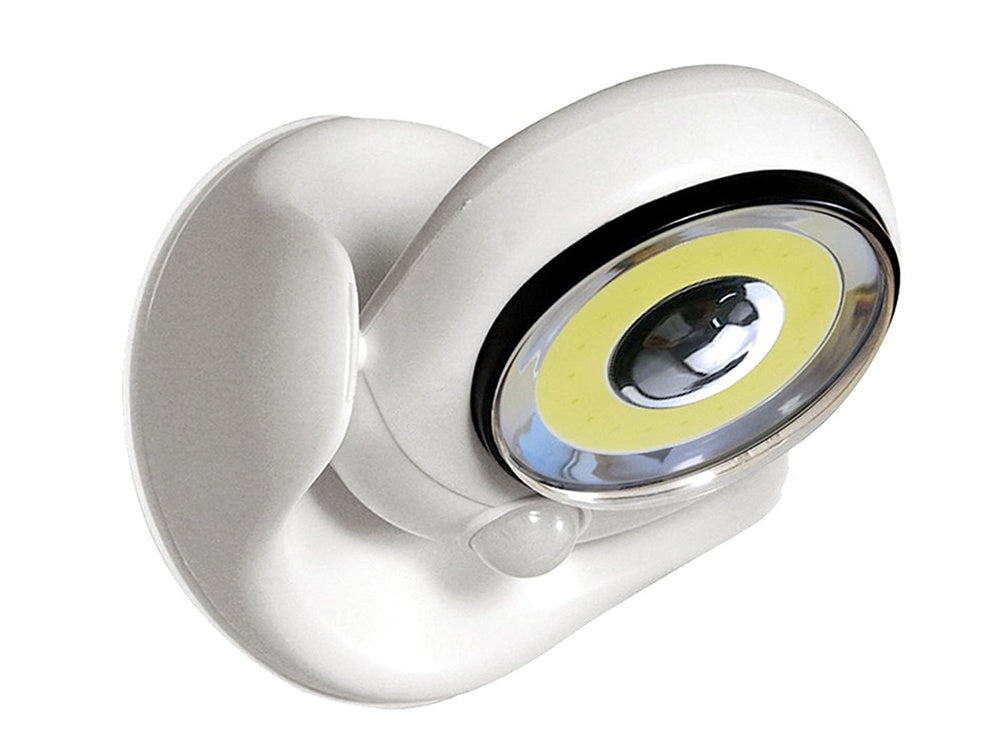 Led cob 360 baterijos lempa su judesio detektoriumi