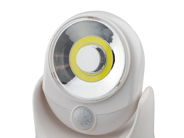 Led cob 360 baterijos lempa su judesio detektoriumi