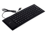 Silikono gumos klaviatūra juoda usb be triukšmo