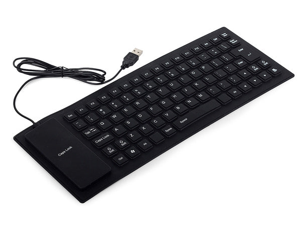 Silikono gumos klaviatūra juoda usb be triukšmo