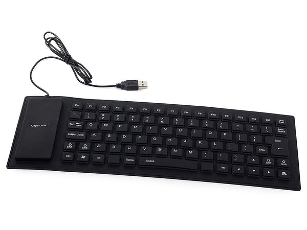 Silikono gumos klaviatūra juoda usb be triukšmo