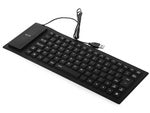 Silikono gumos klaviatūra juoda usb be triukšmo