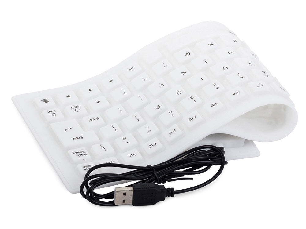 Silikono gumos klaviatūra balta usb be triukšmo