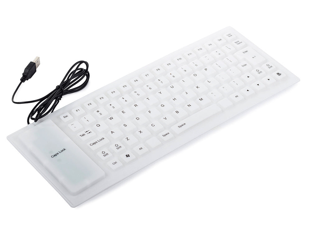Silikono gumos klaviatūra balta usb be triukšmo