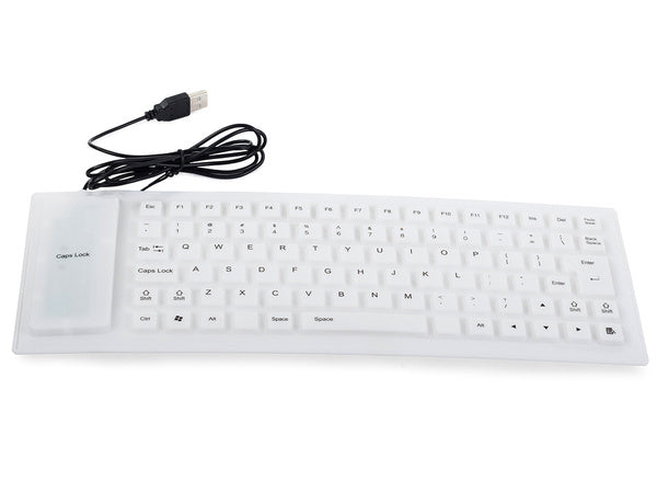 Silikono gumos klaviatūra balta usb be triukšmo