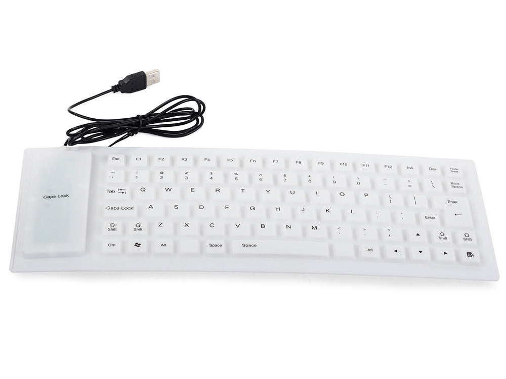 Silikono gumos klaviatūra balta usb be triukšmo