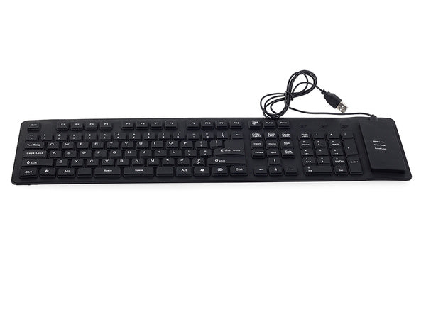 Silikono gumos klaviatūra juoda usb skaitmeninė