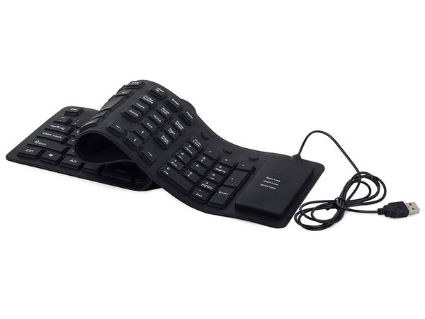 Silikono gumos klaviatūra juoda usb skaitmeninė