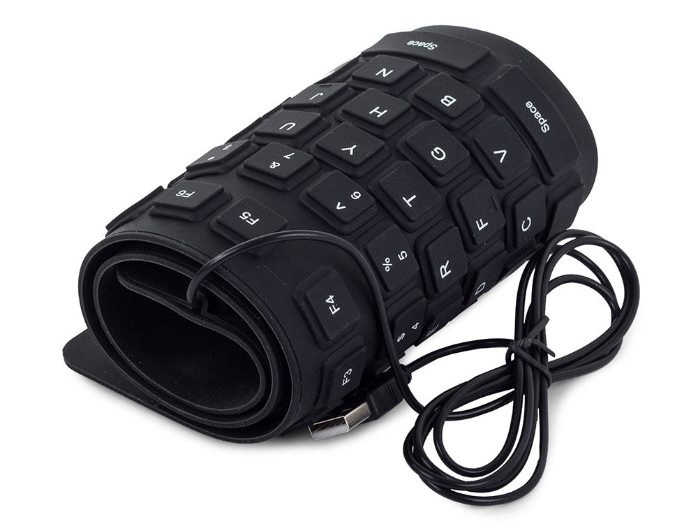 Silikono gumos klaviatūra juoda usb skaitmeninė