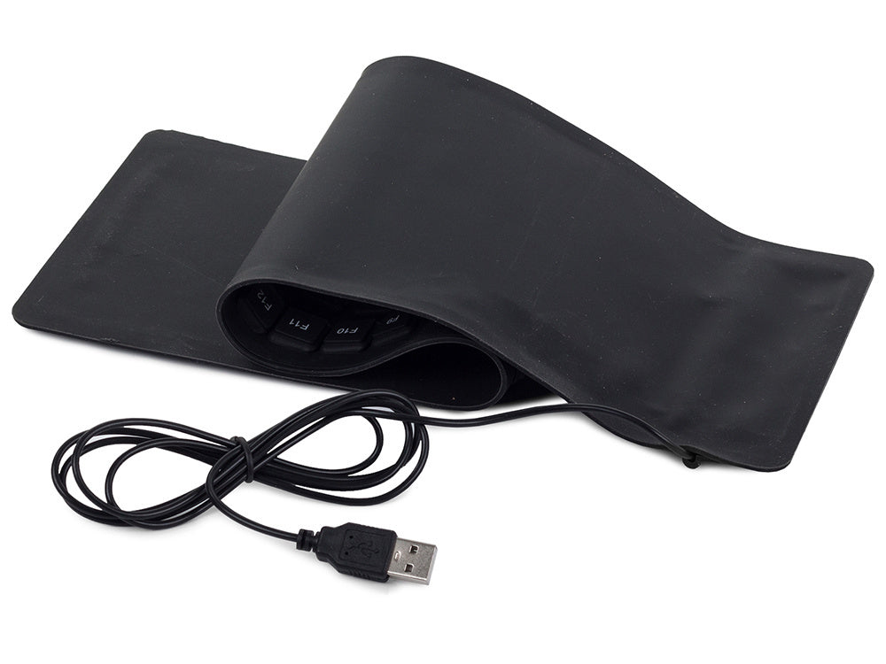 Silikono gumos klaviatūra juoda usb skaitmeninė