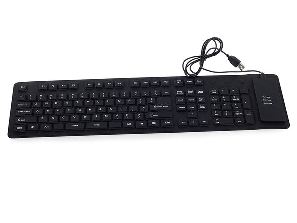 Silikono gumos klaviatūra juoda usb skaitmeninė