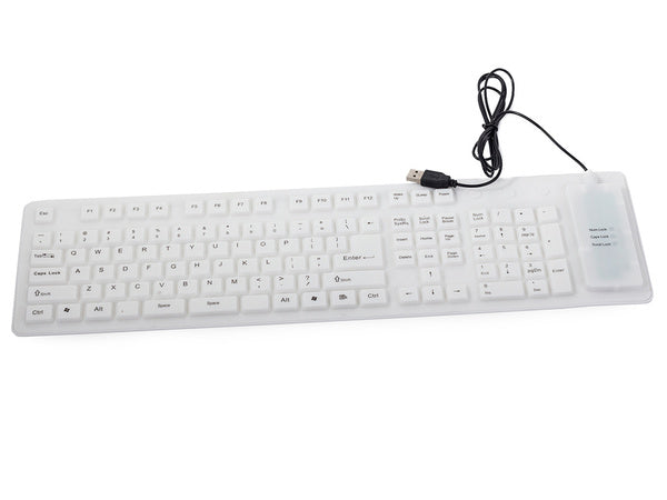 Silikono gumos klaviatūra balta usb skaitmeninė