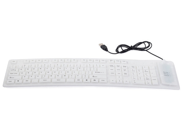 Silikono gumos klaviatūra balta usb skaitmeninė
