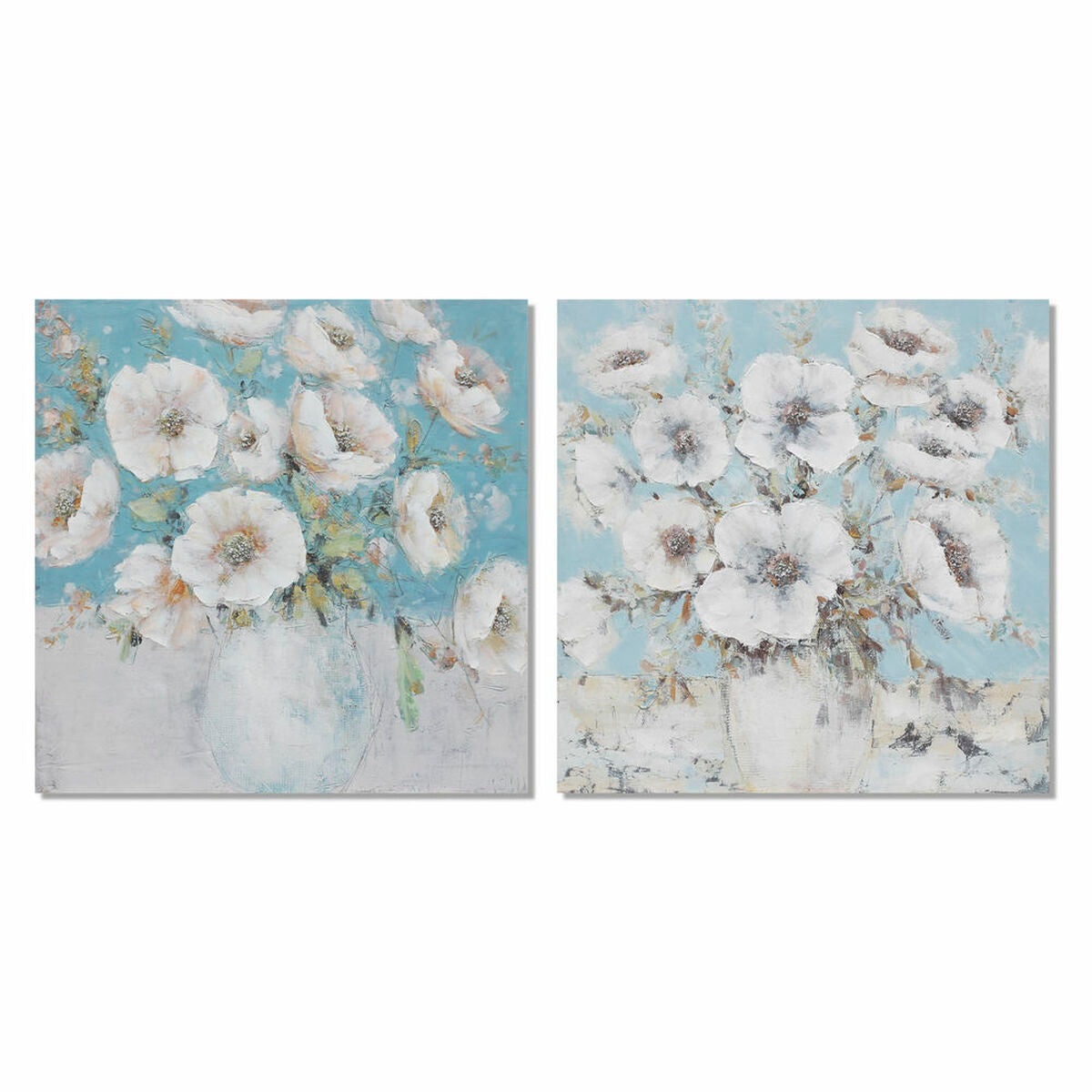 Paveikslas DKD Home Decor 100 x 2,8 x 100 cm Vaza Shabby Chic (2 vnt.)