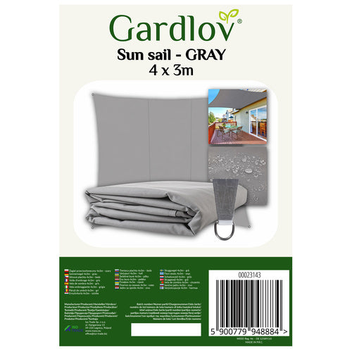 Šešėlinė burė 4x3m - pilka Gardlov 23143