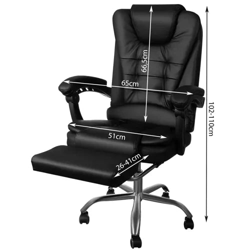 Biuro kėdė su atrama kojoms - juoda Malatec 23286