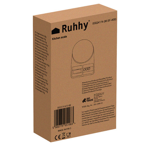 Virtuvinės svarstyklės 10kg Ruhhy 24174