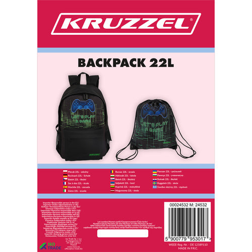 Kuprinė 22L - mokyklinė Kruzzel 24532
