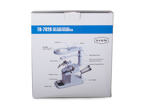 Trečiosios rankos lutteris 10 led smd lutter rankenė 25x