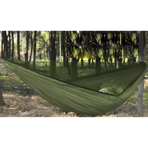 Turistinis hamakas su brezentu ir tinkleliu nuo uodų 260x140 cm
