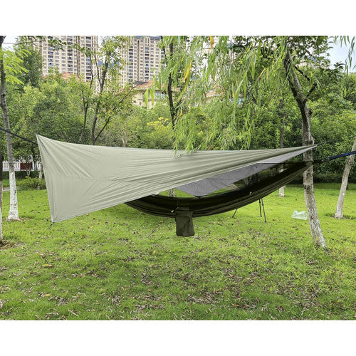 Turistinis hamakas su brezentu ir tinkleliu nuo uodų 260x140 cm