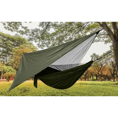 Turistinis hamakas su brezentu ir tinkleliu nuo uodų 260x140 cm