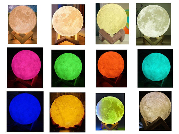 3d rgb mėnulio naktinė šviesa su nuotolinio valdymo pulteliu