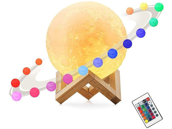 3d rgb mėnulio naktinė šviesa su nuotolinio valdymo pulteliu