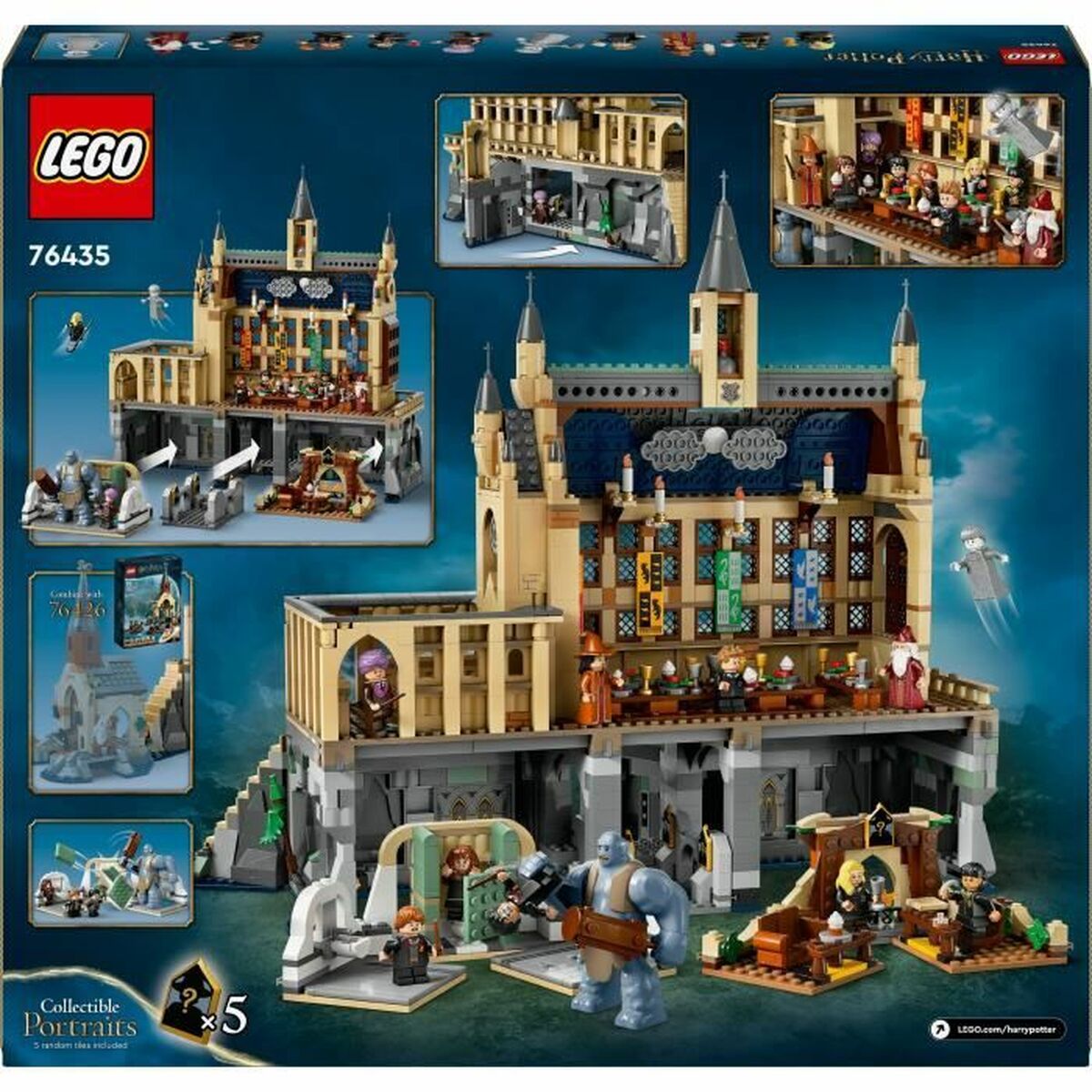 Statybos rinkinys Lego 76435 Hogwarts Castle: Great Hall Spalvotas 1732 Dalys