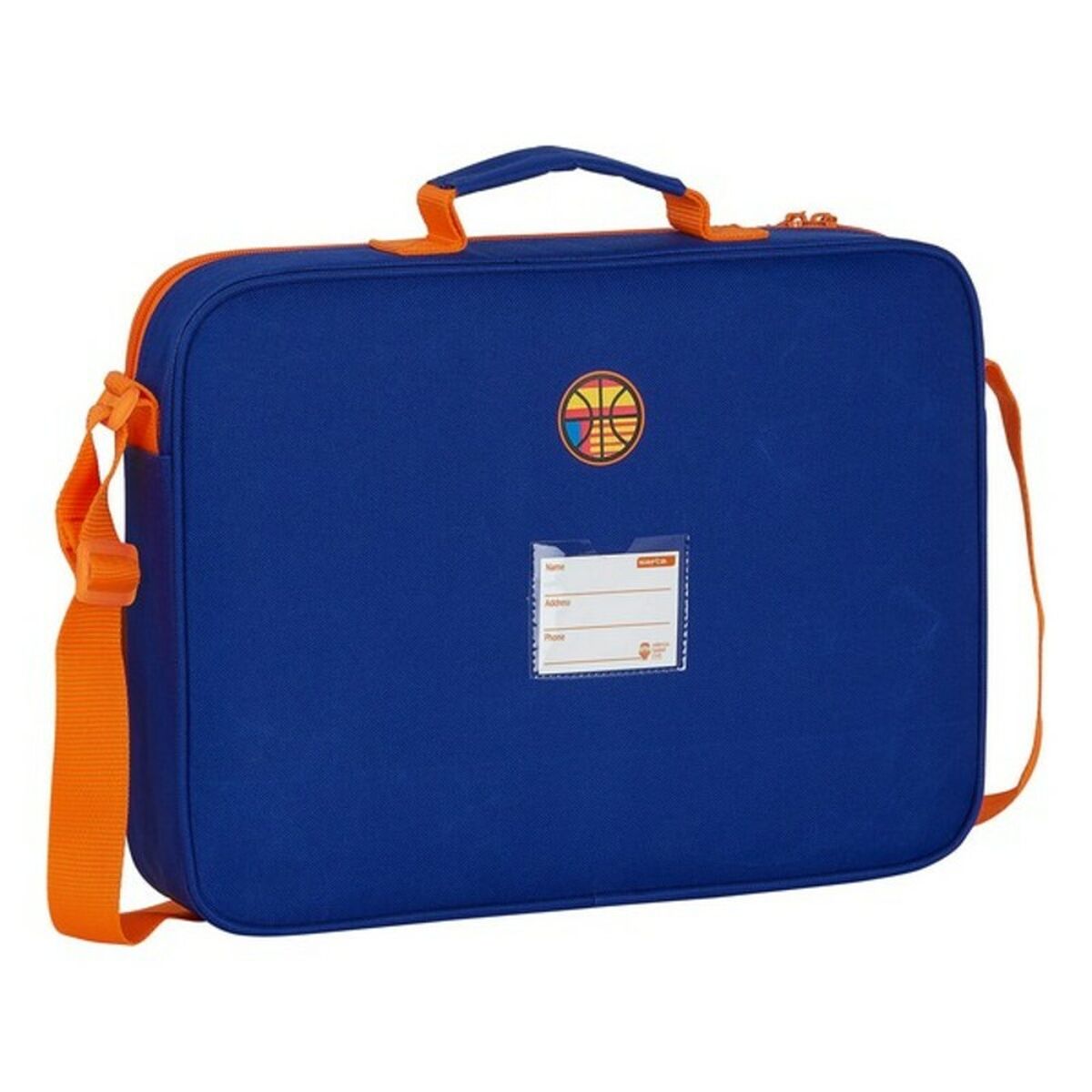 Mokyklinė kuprinė Valencia Basket Mėlyna Oranžinė (38 x 28 x 6 cm)