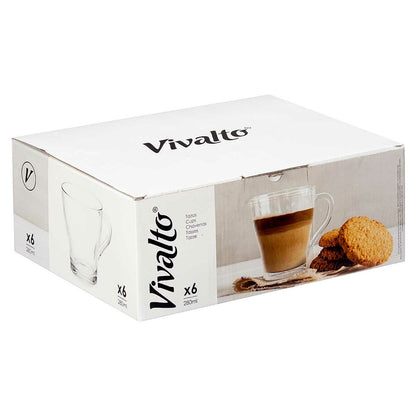 Arbatos ir kavos puodelis Vivalto 1 Skaidrus stiklas 280 ml (6 vnt.)