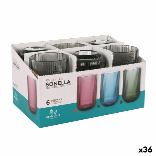 Stiklas vandeniui Santa Clara Sonella Žalia 430 ml (36 Vienetai)