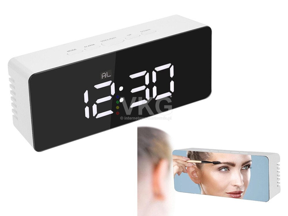 Led žadintuvas led laikmatis led veidrodis žadintuvas data 4in1