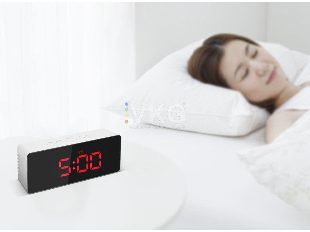 Led žadintuvas led laikmatis led veidrodis žadintuvas data 4in1
