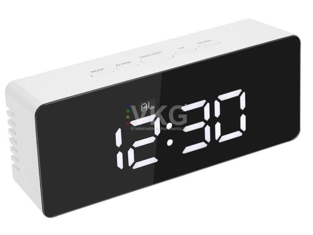 Led žadintuvas led laikmatis led veidrodis žadintuvas data 4in1