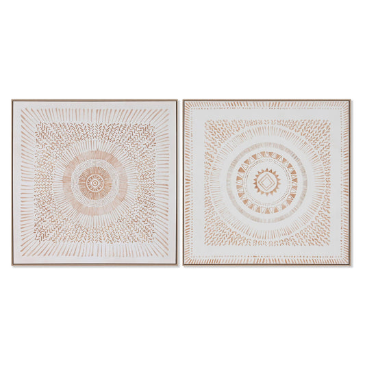 Paveikslas Home ESPRIT Mandala Skandinavijos 100 x 4 x 100 cm (2 vnt.)