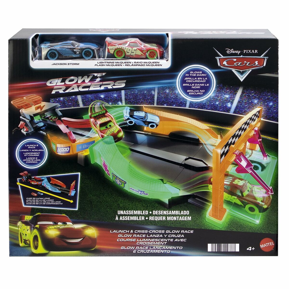 Paleidimo trasa Mattel Glow Racers Šviesti tamsoje