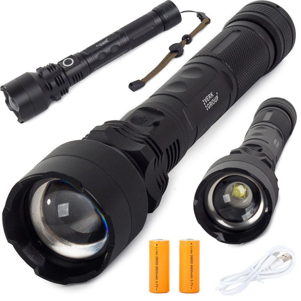 Bailong taktinis stiprus led žibintuvėlis xhp50 zoom usb