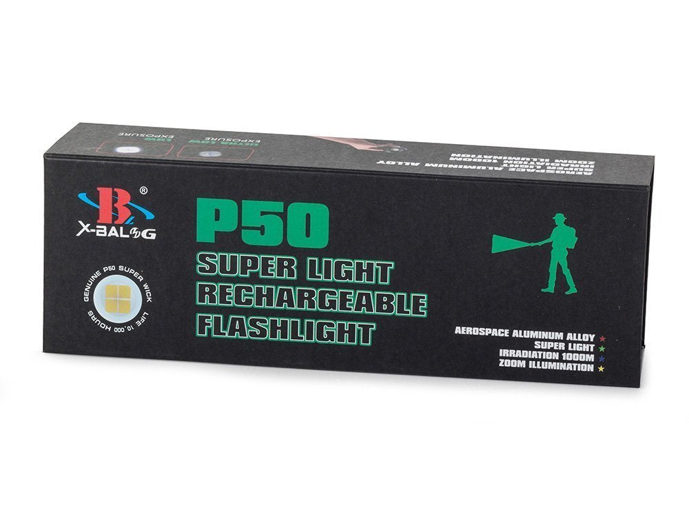 Bailong taktinis stiprus led žibintuvėlis xhp50 zoom usb